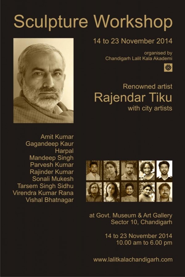 Sculpture Workshop: Rajendar Tiku with ten Chandigarh Sculptors